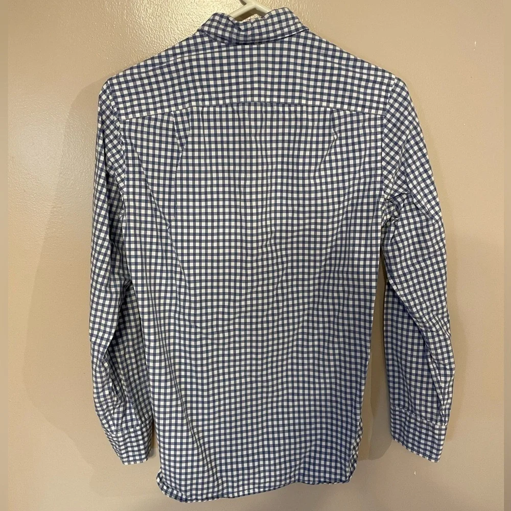 Men’s J.Crew Blue White Tartan Plaid Button Down Shirt XS Classic Fit - Picture 2 of 4